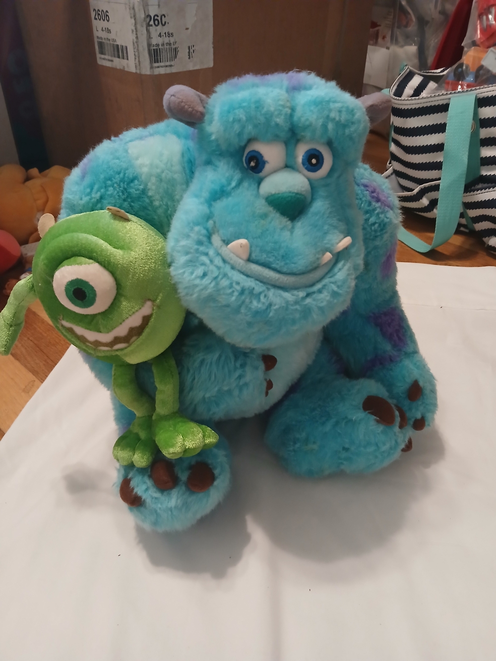 Blue Sulley Plush with Green Mike Wazowski Sidekick - Kids Toys